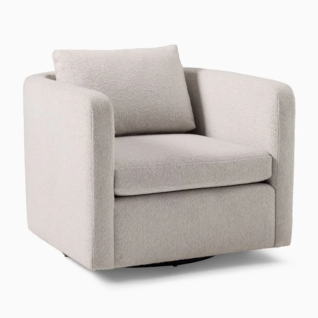 boucle modern swivel chair